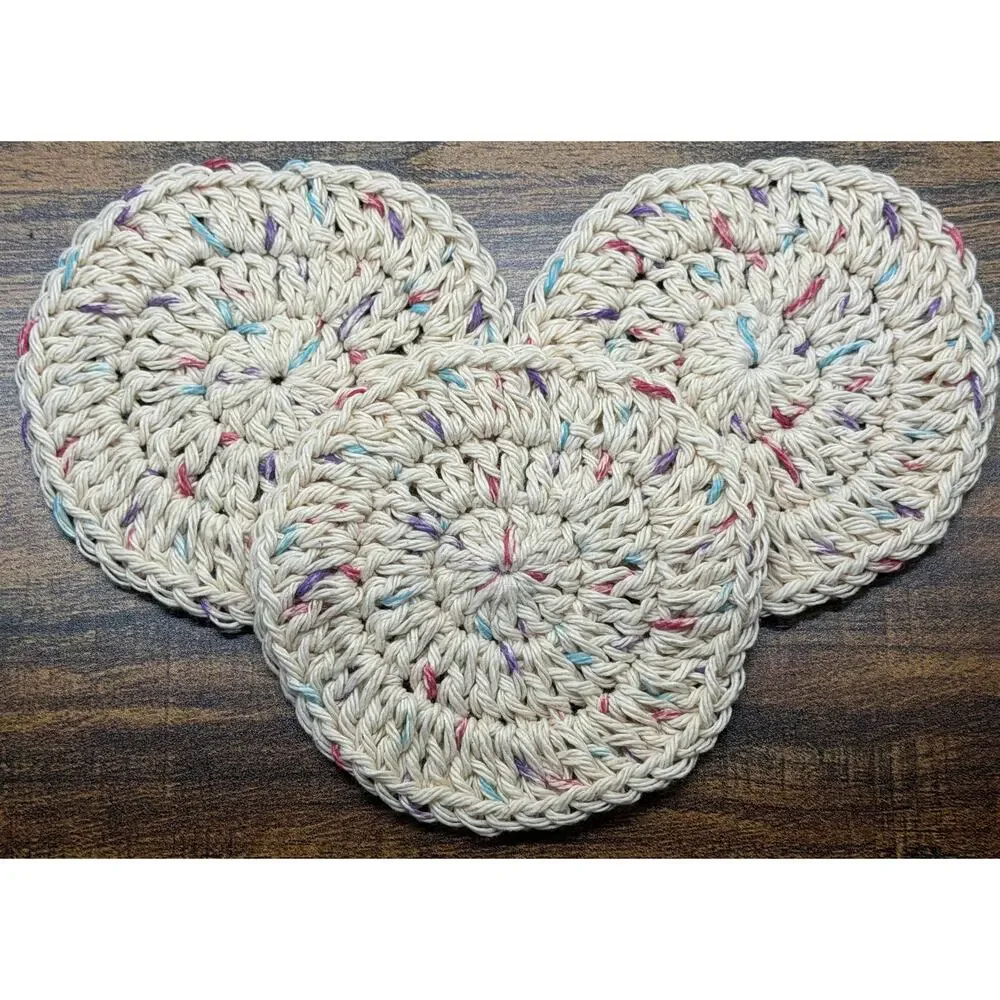 6 Crochet Scrubbies - 100% cotton - zero waste eco-friendly reusable